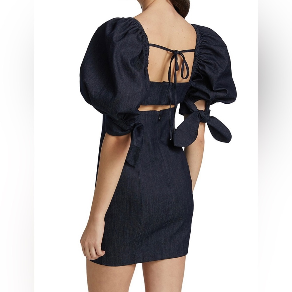 Cinq a Sept Lexy puff sleeve mini dress - Indigo - Picture 1 of 10
